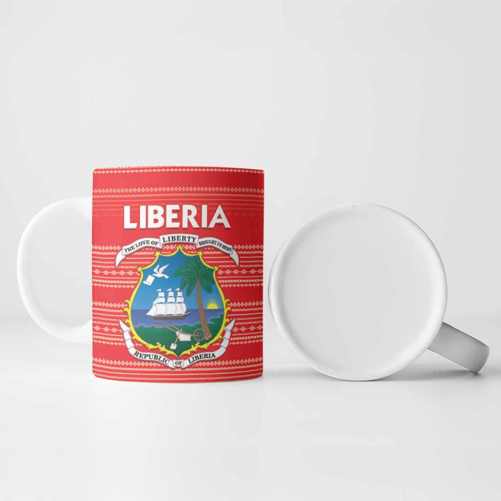 Custom Liberia Football Ceramic Mug Women Red Jersey - Wonder Print Shop