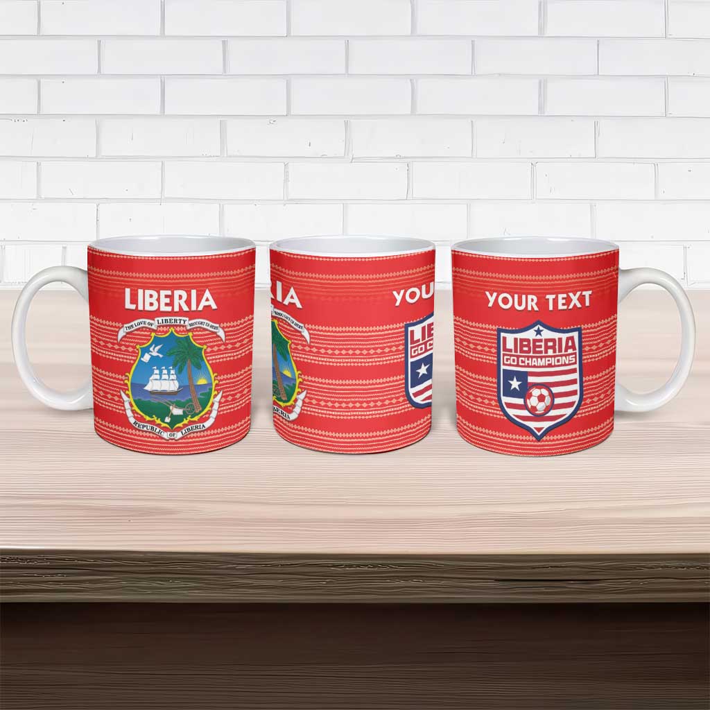 Custom Liberia Football Ceramic Mug Women Red Jersey - Wonder Print Shop