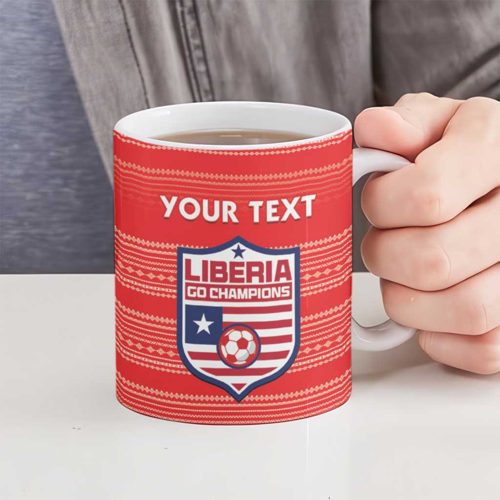 Custom Liberia Football Ceramic Mug Women Red Jersey - Wonder Print Shop