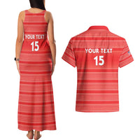 Custom Liberia Football Couples Matching Tank Maxi Dress and Hawaiian Shirt Women Red Jersey - Wonder Print Shop