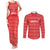 Custom Liberia Football Couples Matching Tank Maxi Dress and Long Sleeve Button Shirt Women Red Jersey - Wonder Print Shop