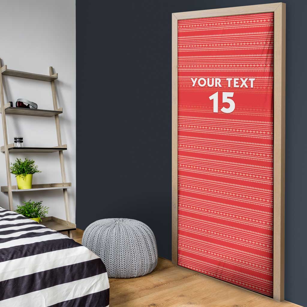 Custom Liberia Football Door Cover Women Red Jersey - Wonder Print Shop