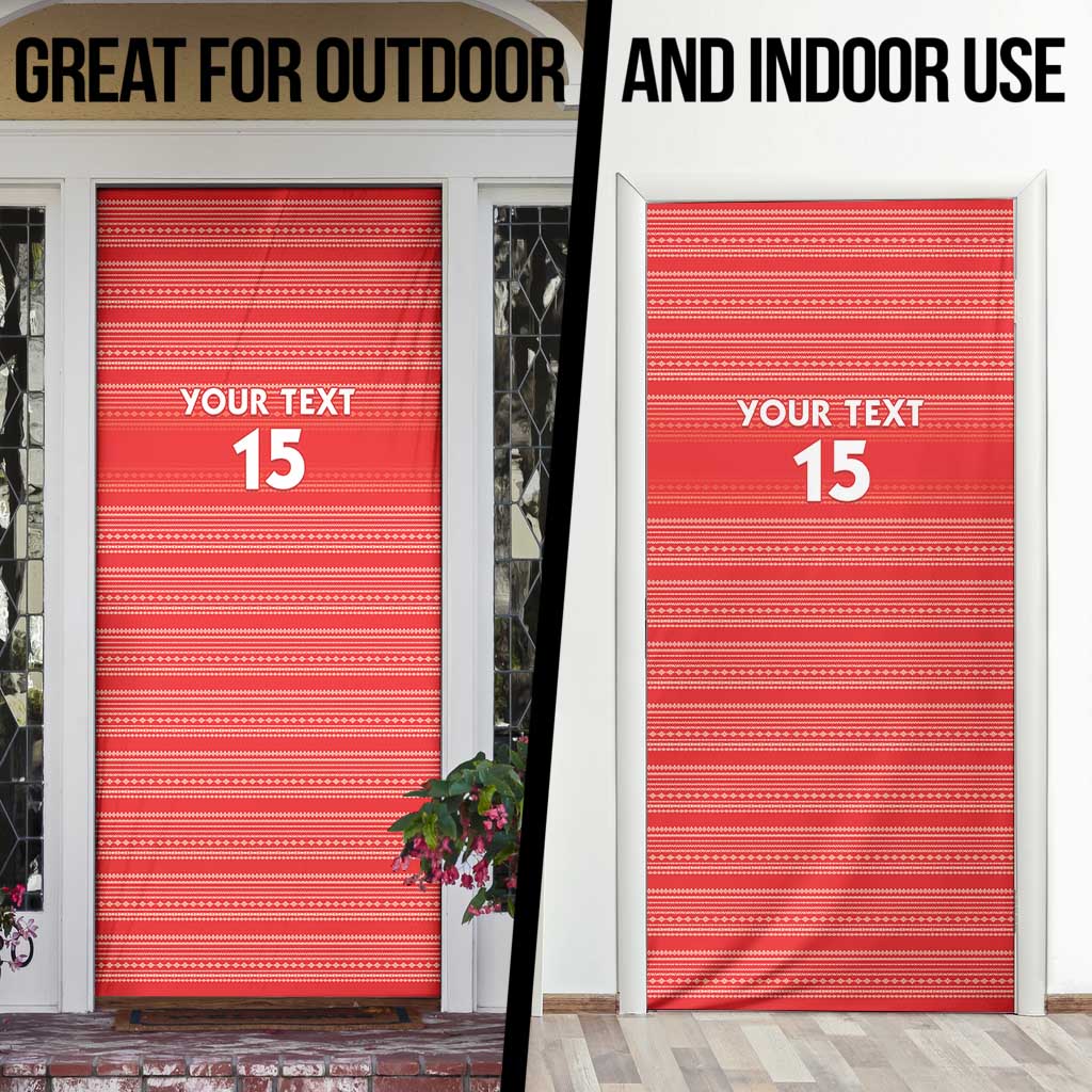 Custom Liberia Football Door Cover Women Red Jersey - Wonder Print Shop