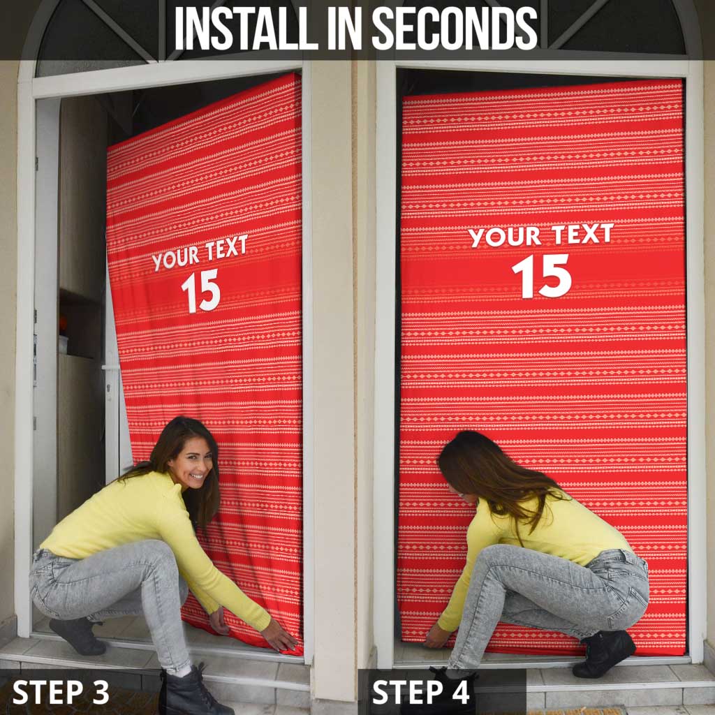 Custom Liberia Football Door Cover Women Red Jersey - Wonder Print Shop