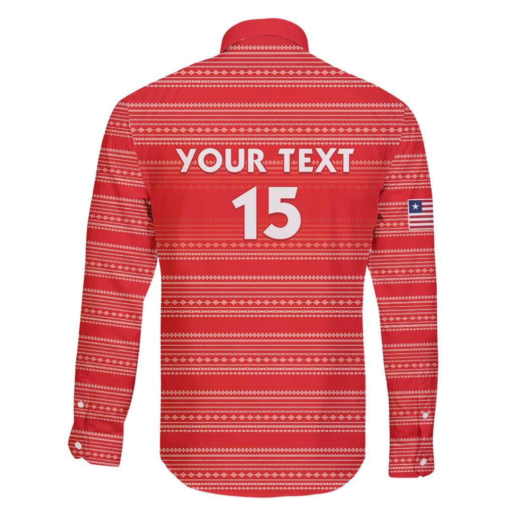 Custom Liberia Football Family Matching Long Sleeve Bodycon Dress and Hawaiian Shirt Women Red Jersey - Wonder Print Shop