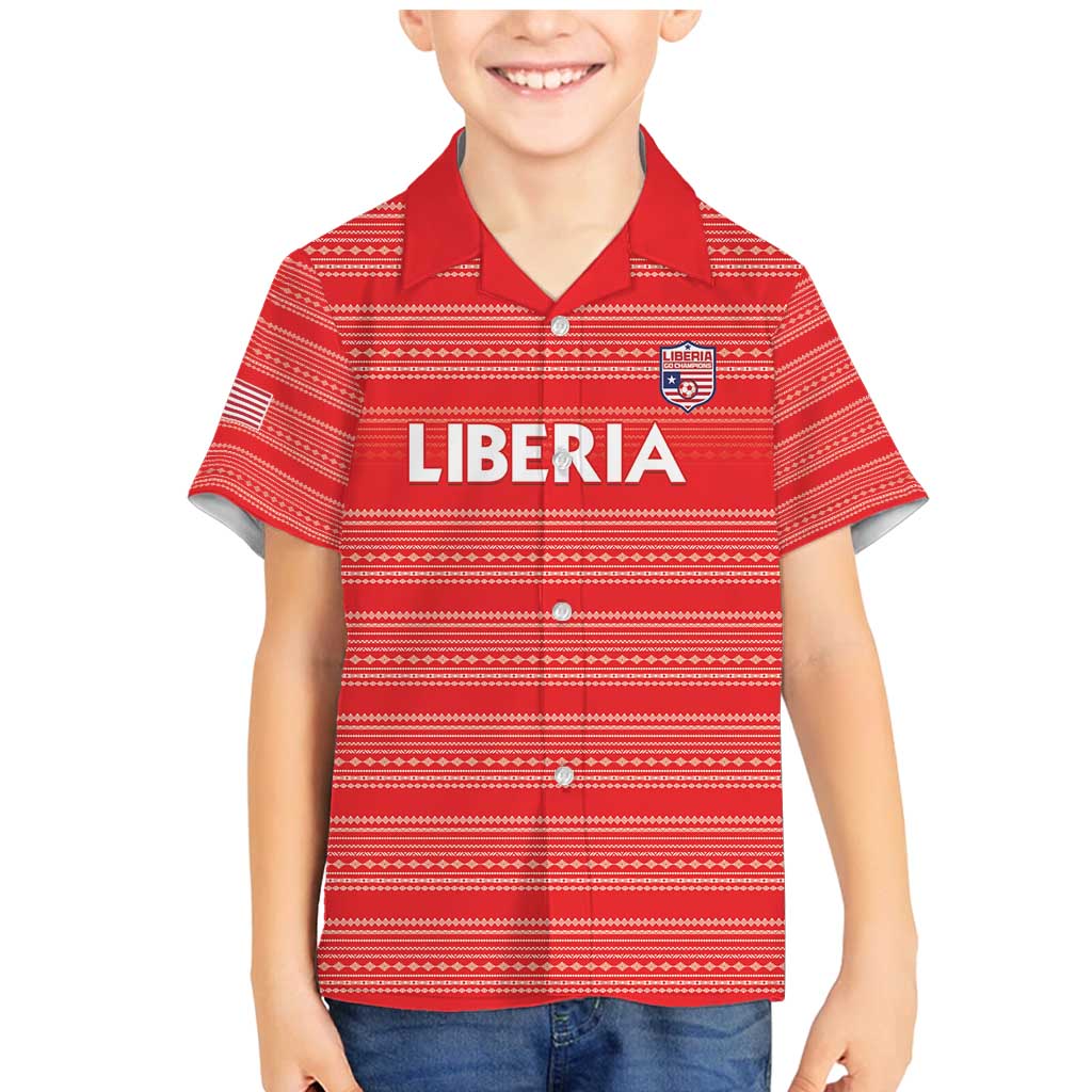 Custom Liberia Football Family Matching Mermaid Dress and Hawaiian Shirt Women Red Jersey - Wonder Print Shop