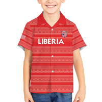 Custom Liberia Football Family Matching Off Shoulder Short Dress and Hawaiian Shirt Women Red Jersey - Wonder Print Shop