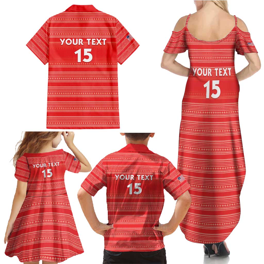 Custom Liberia Football Family Matching Summer Maxi Dress and Hawaiian Shirt Women Red Jersey - Wonder Print Shop