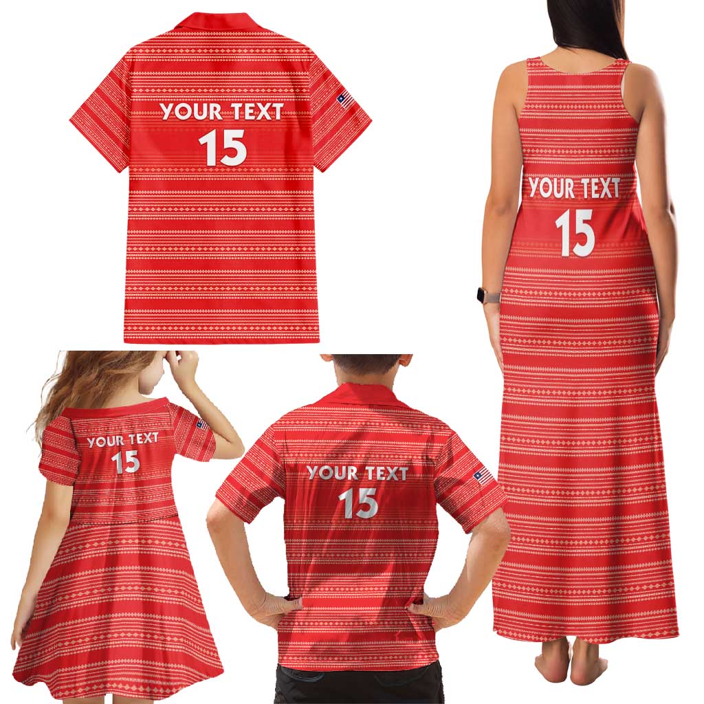 Custom Liberia Football Family Matching Tank Maxi Dress and Hawaiian Shirt Women Red Jersey - Wonder Print Shop