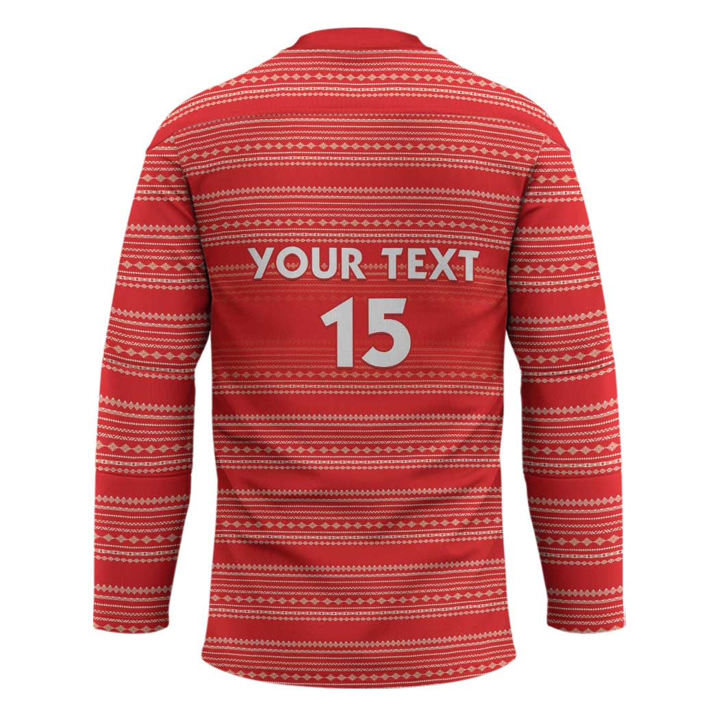 Custom Liberia Football Hockey Jersey Women Red Jersey - Wonder Print Shop