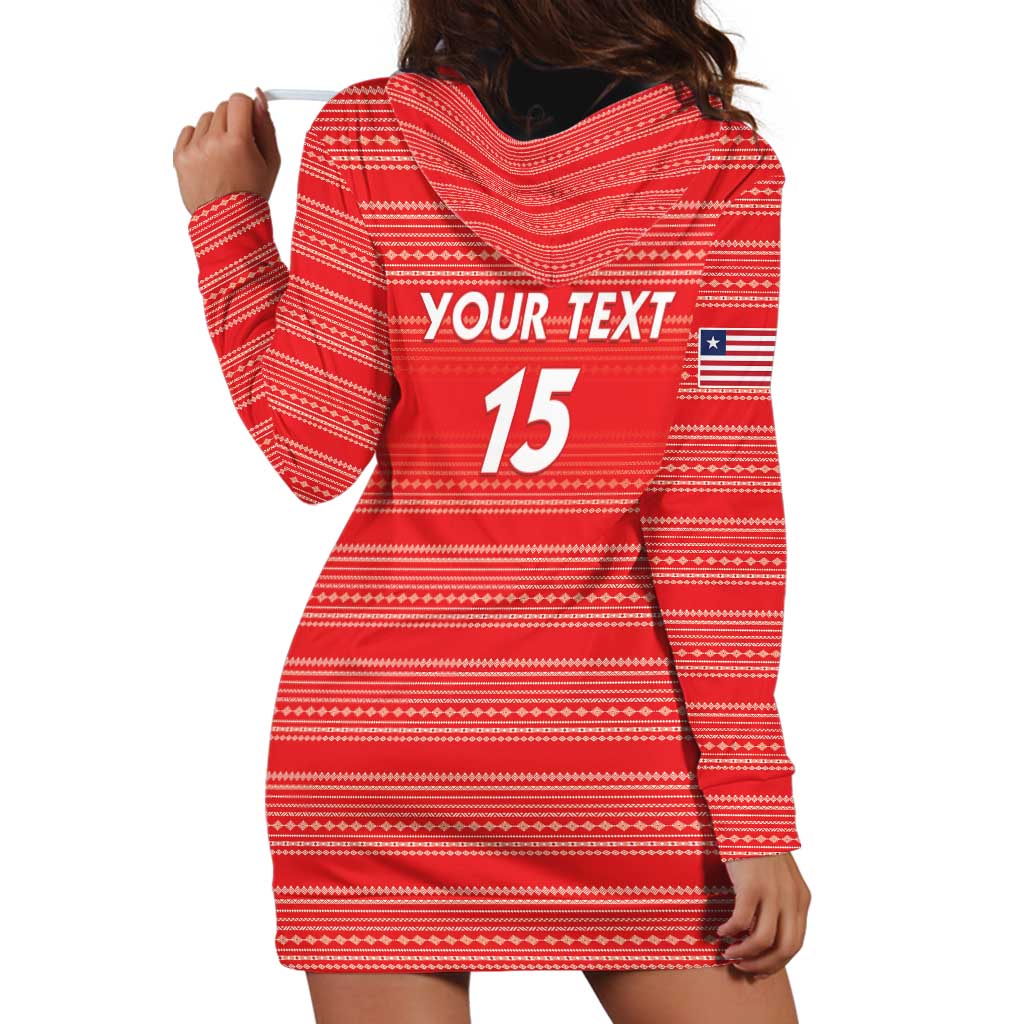 Custom Liberia Football Hoodie Dress Women Red Jersey - Wonder Print Shop