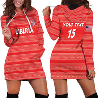 Custom Liberia Football Hoodie Dress Women Red Jersey - Wonder Print Shop