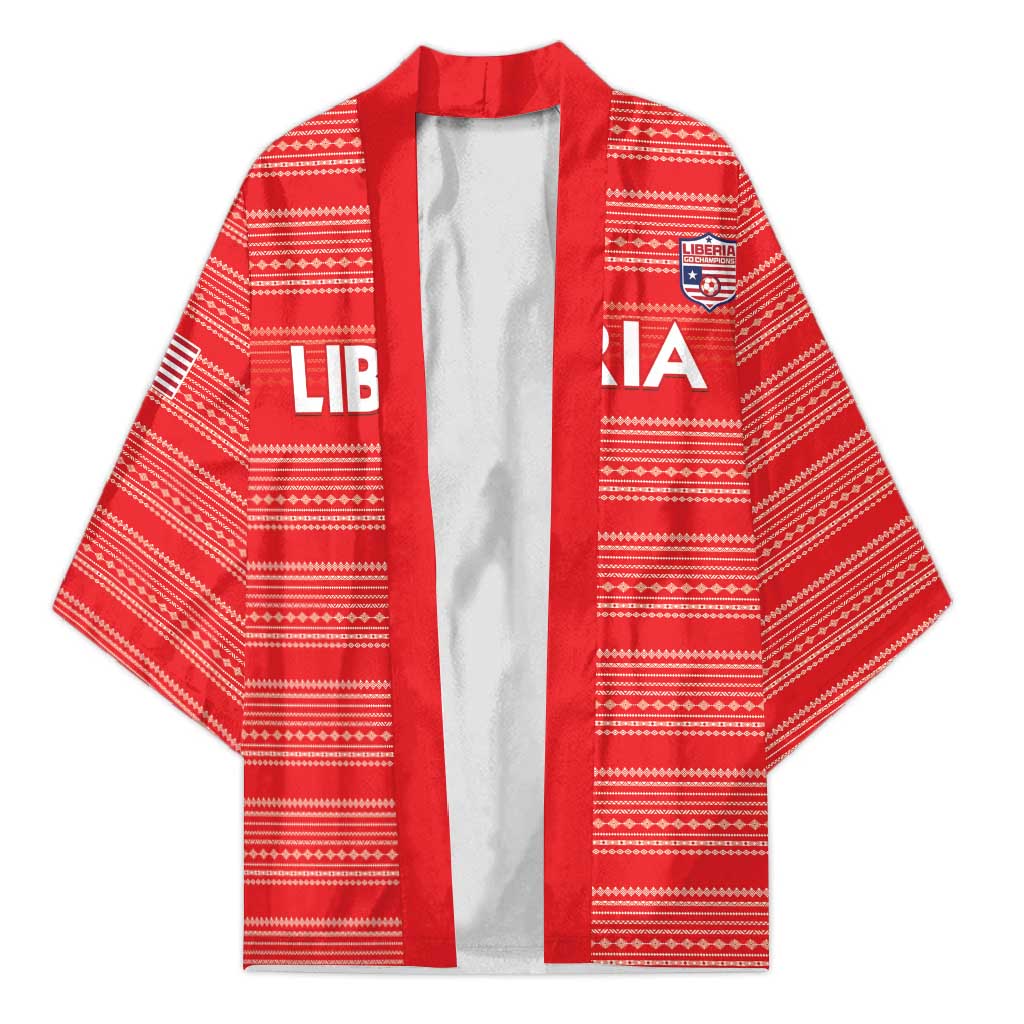 Custom Liberia Football Kimono Women Red Jersey - Wonder Print Shop