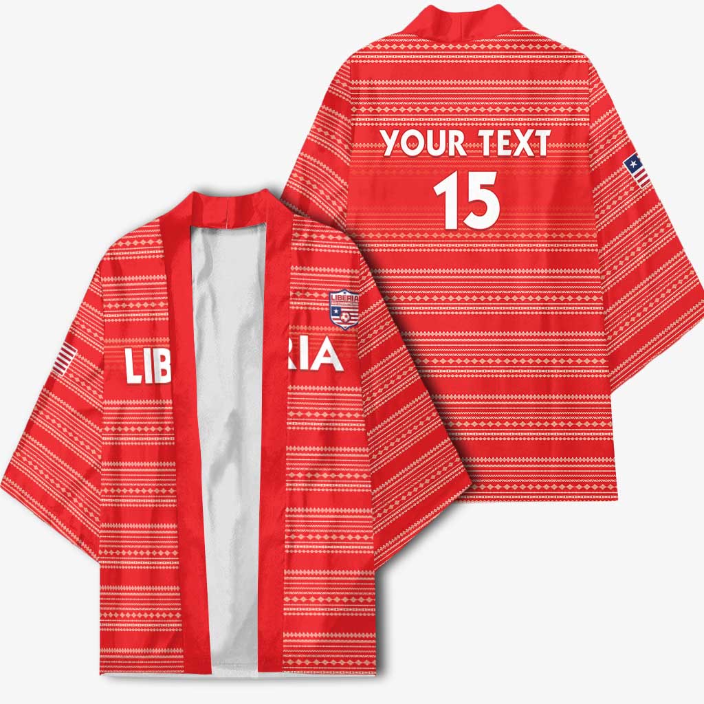 Custom Liberia Football Kimono Women Red Jersey - Wonder Print Shop