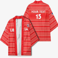 Custom Liberia Football Kimono Women Red Jersey - Wonder Print Shop