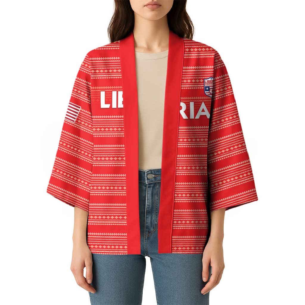 Custom Liberia Football Kimono Women Red Jersey - Wonder Print Shop