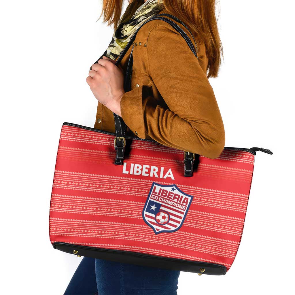 Liberia Football Leather Tote Bag Women Red Jersey - Wonder Print Shop