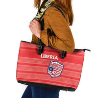 Liberia Football Leather Tote Bag Women Red Jersey - Wonder Print Shop