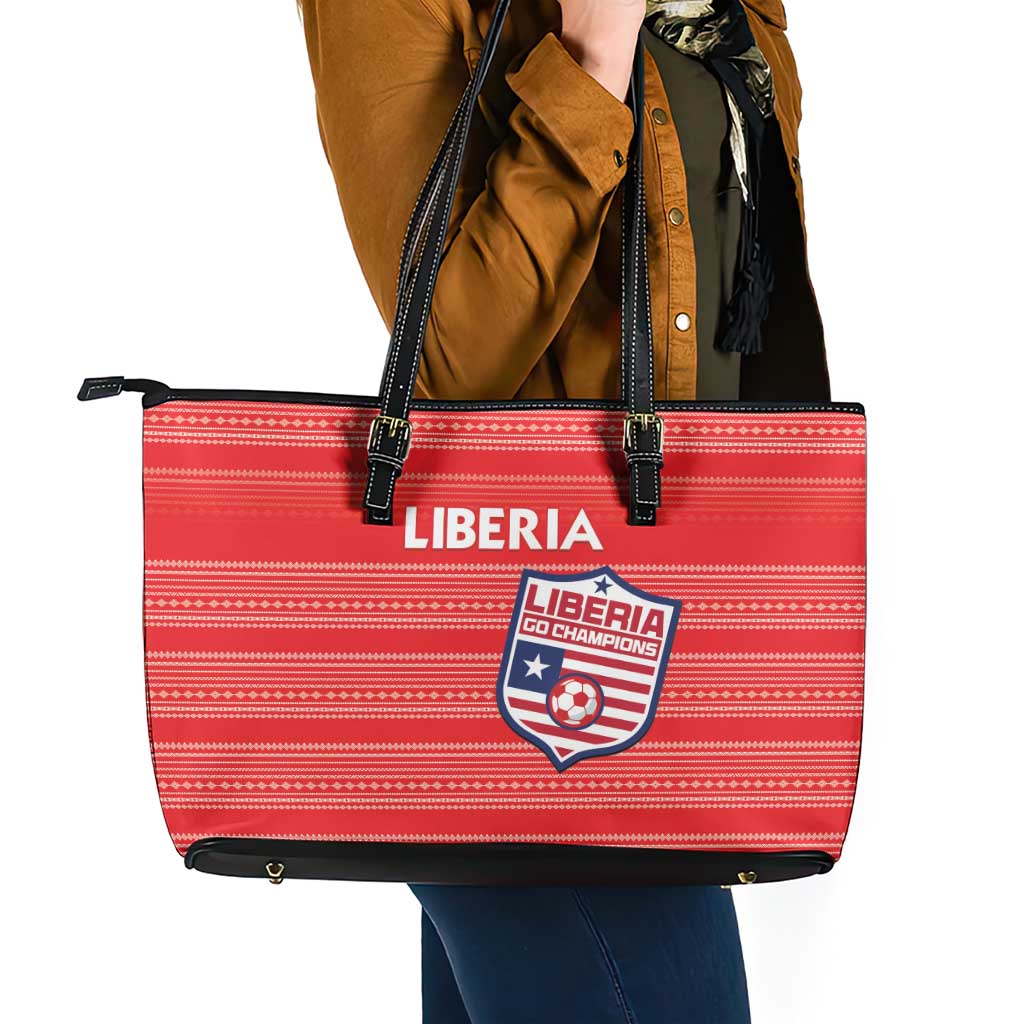 Liberia Football Leather Tote Bag Women Red Jersey - Wonder Print Shop