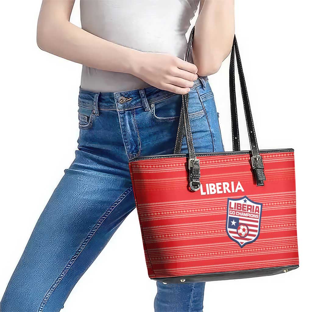 Liberia Football Leather Tote Bag Women Red Jersey - Wonder Print Shop