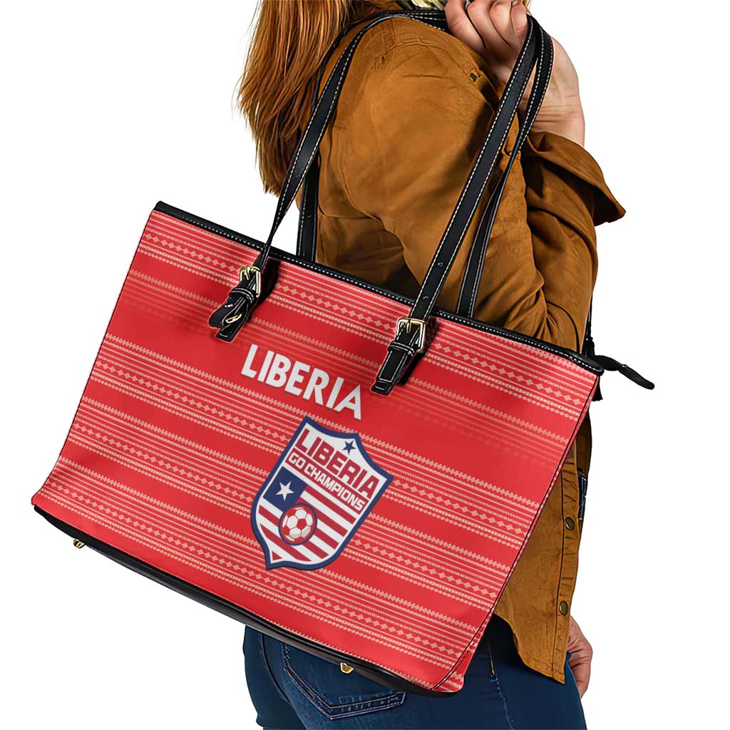 Liberia Football Leather Tote Bag Women Red Jersey - Wonder Print Shop