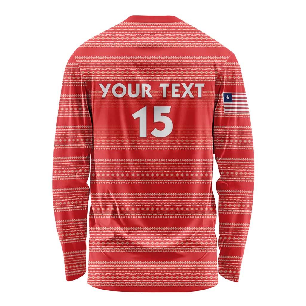 Custom Liberia Football Long Sleeve Shirt Women Red Jersey - Wonder Print Shop