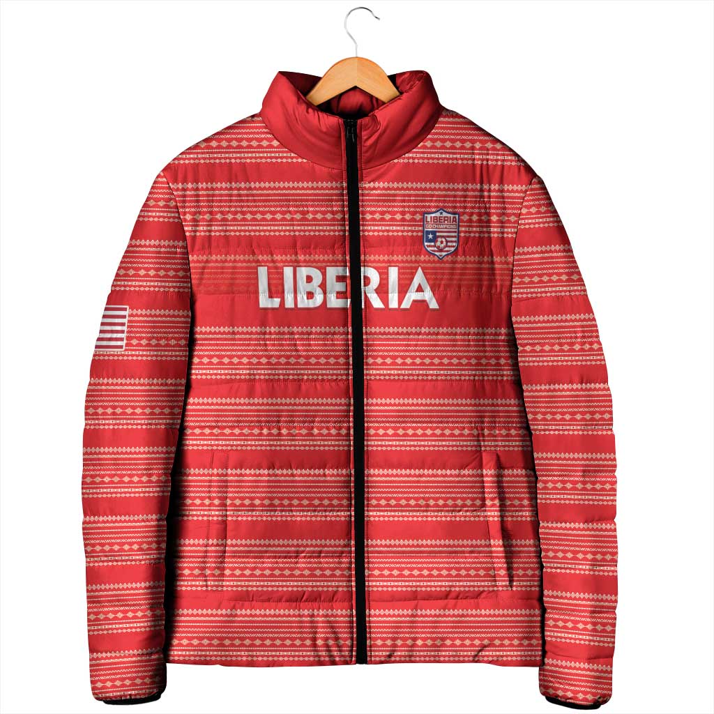Custom Liberia Football Padded Jacket Women Red Jersey - Wonder Print Shop