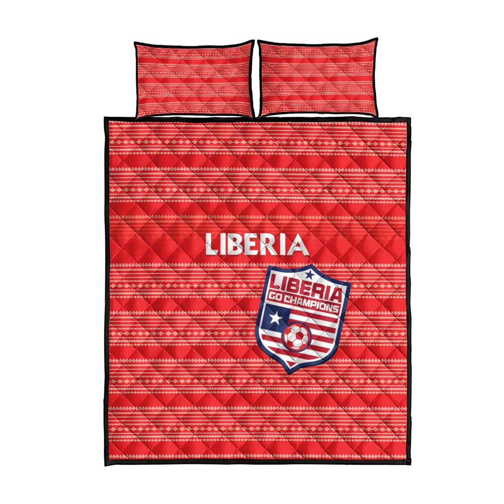 Liberia Football Quilt Bed Set Women Red Jersey - Wonder Print Shop