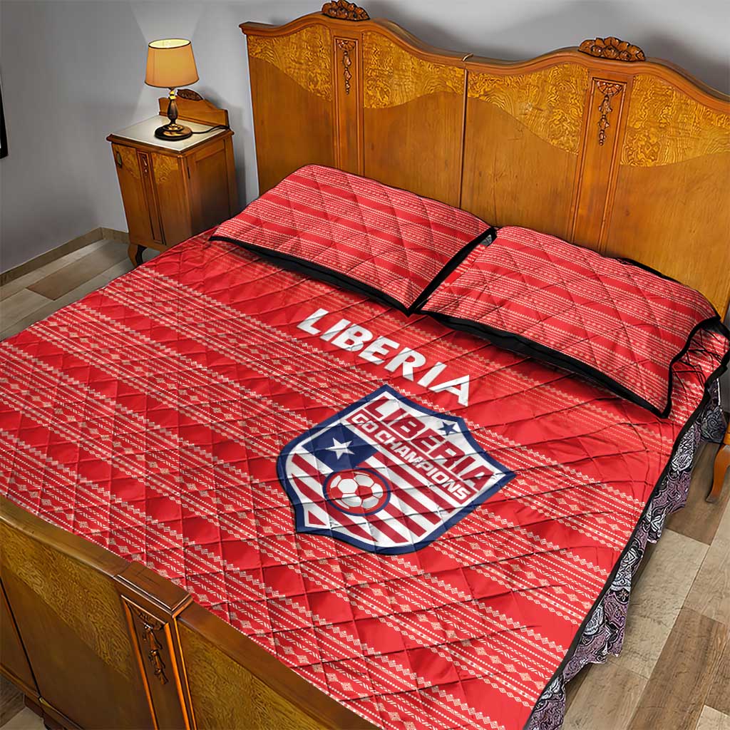 Liberia Football Quilt Bed Set Women Red Jersey - Wonder Print Shop