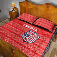 Liberia Football Quilt Bed Set Women Red Jersey - Wonder Print Shop