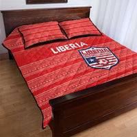 Liberia Football Quilt Bed Set Women Red Jersey - Wonder Print Shop