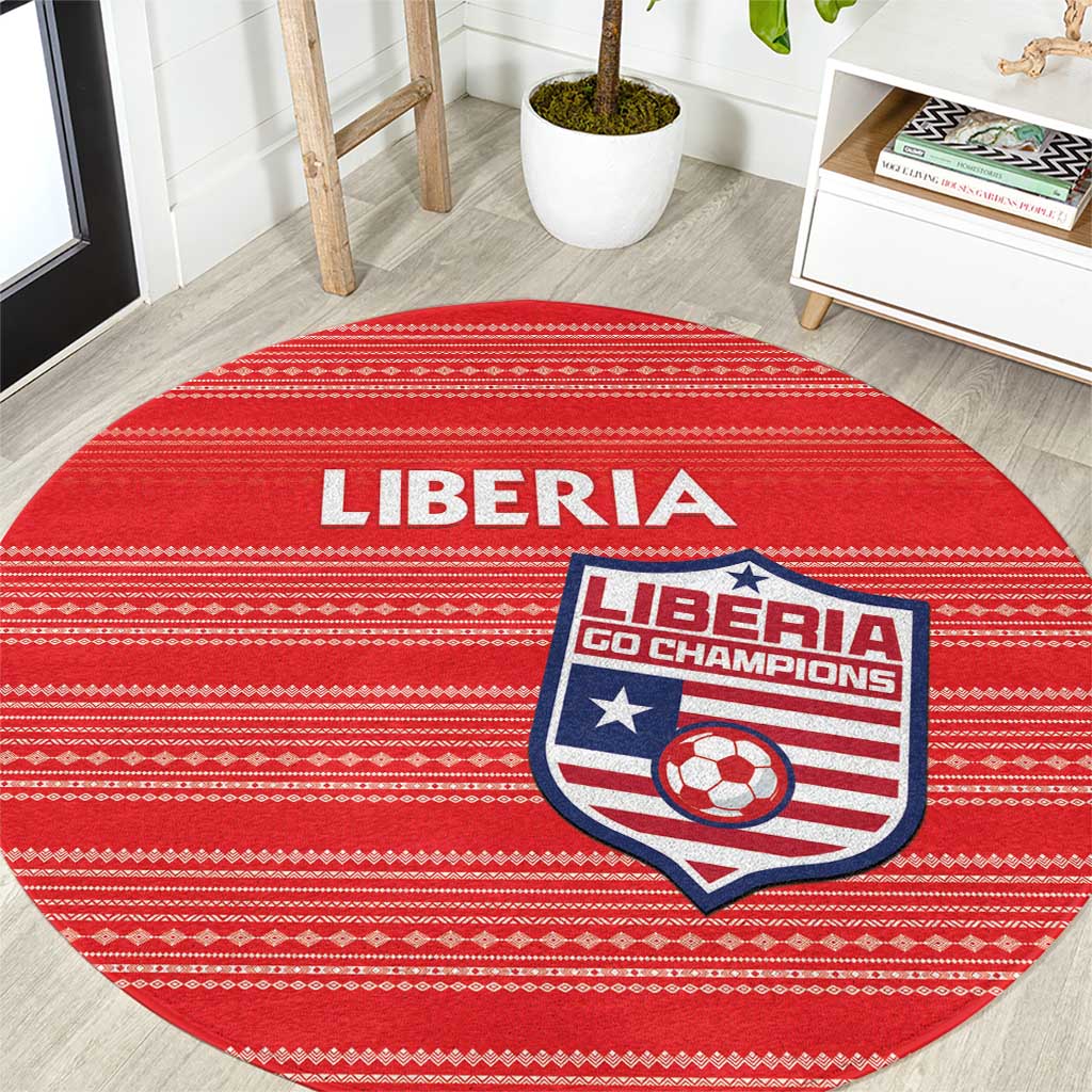 Liberia Football Round Carpet Women Red Jersey - Wonder Print Shop
