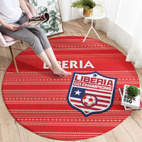 Liberia Football Round Carpet Women Red Jersey - Wonder Print Shop