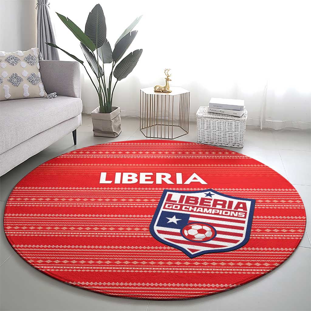 Liberia Football Round Carpet Women Red Jersey - Wonder Print Shop