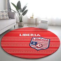 Liberia Football Round Carpet Women Red Jersey - Wonder Print Shop