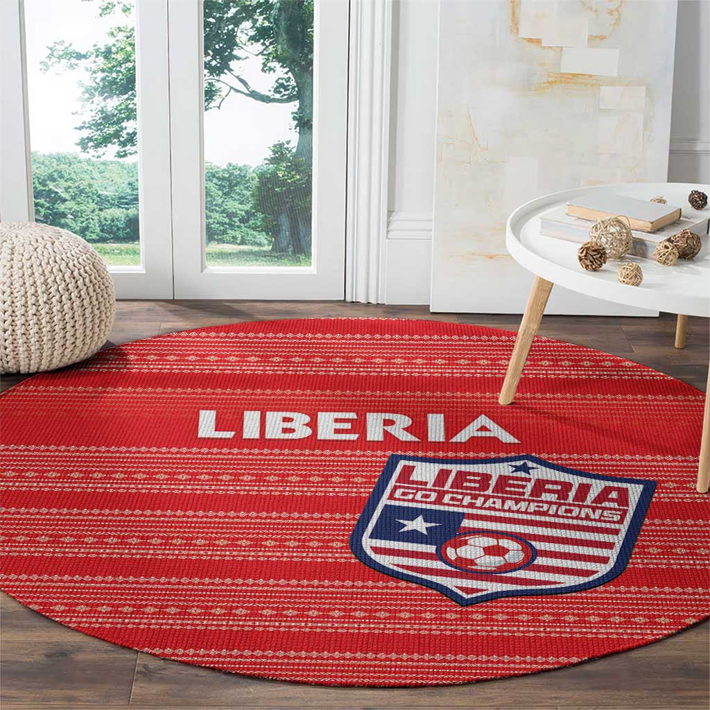 Liberia Football Round Carpet Women Red Jersey - Wonder Print Shop