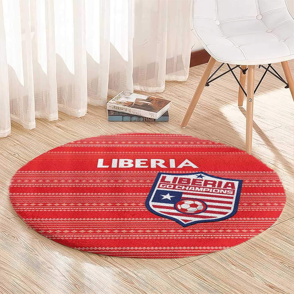 Liberia Football Round Carpet Women Red Jersey - Wonder Print Shop