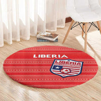 Liberia Football Round Carpet Women Red Jersey - Wonder Print Shop
