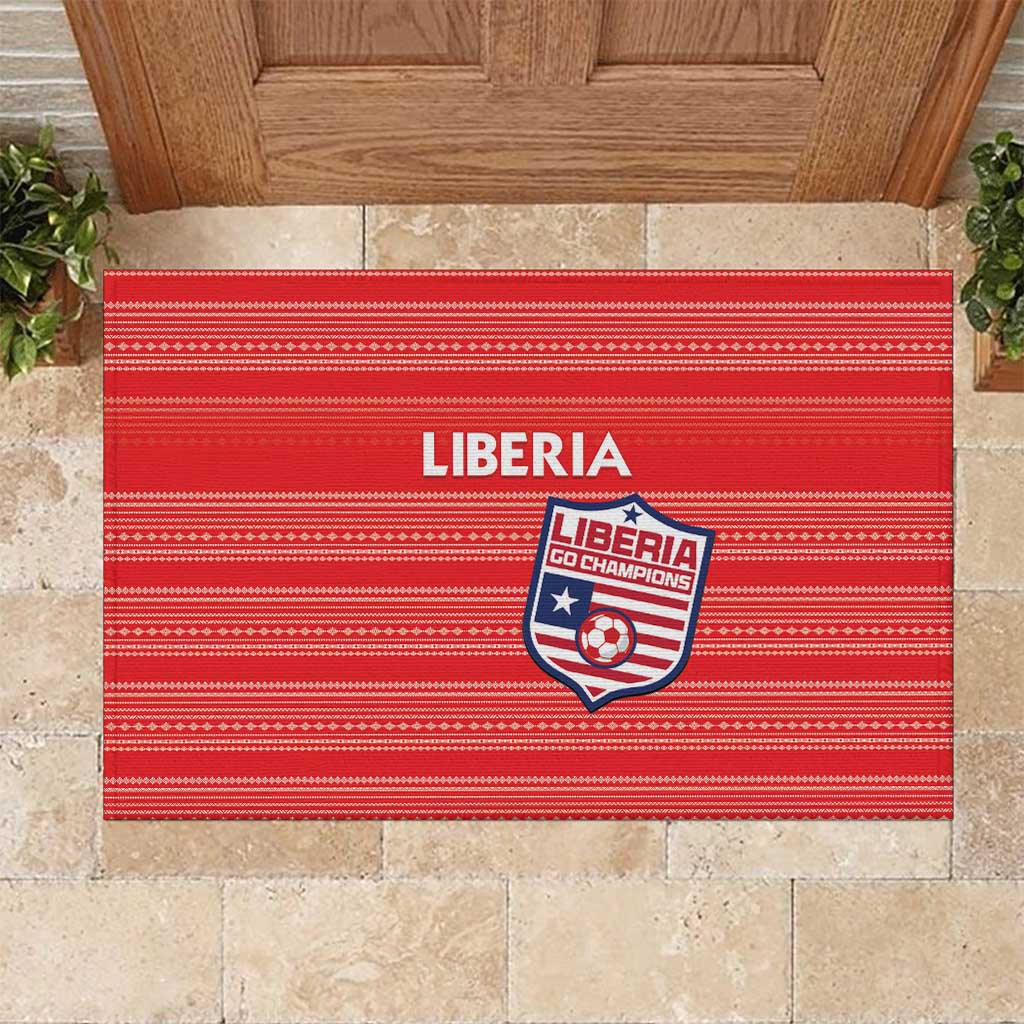 Liberia Football Rubber Doormat Women Red Jersey - Wonder Print Shop