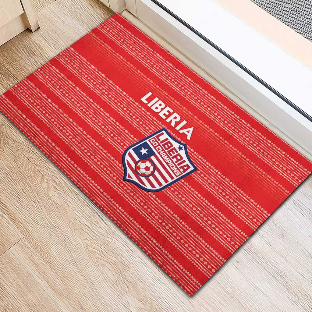 Liberia Football Rubber Doormat Women Red Jersey - Wonder Print Shop
