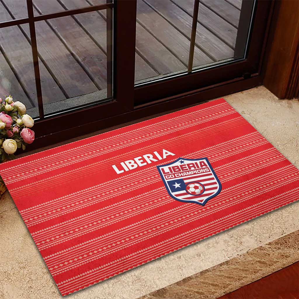 Liberia Football Rubber Doormat Women Red Jersey - Wonder Print Shop
