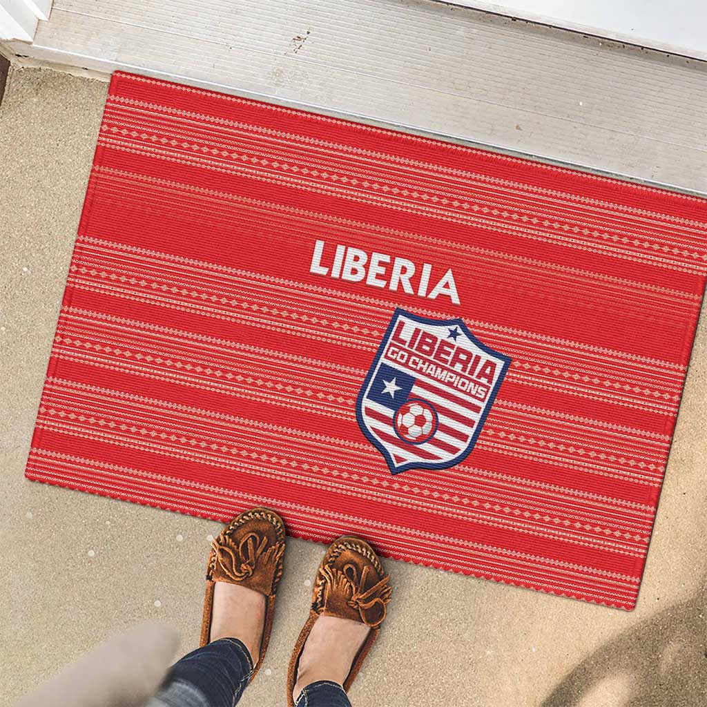 Liberia Football Rubber Doormat Women Red Jersey - Wonder Print Shop
