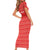 Custom Liberia Football Short Sleeve Bodycon Dress Women Red Jersey - Wonder Print Shop