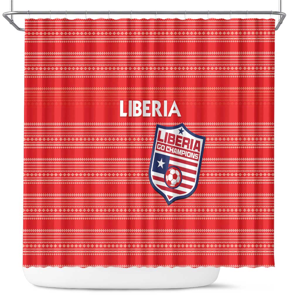 Liberia Football Shower Curtain Women Red Jersey - Wonder Print Shop