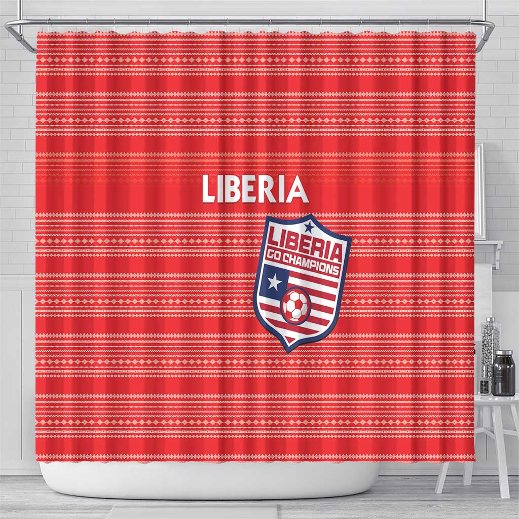 Liberia Football Shower Curtain Women Red Jersey - Wonder Print Shop