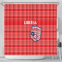 Liberia Football Shower Curtain Women Red Jersey - Wonder Print Shop