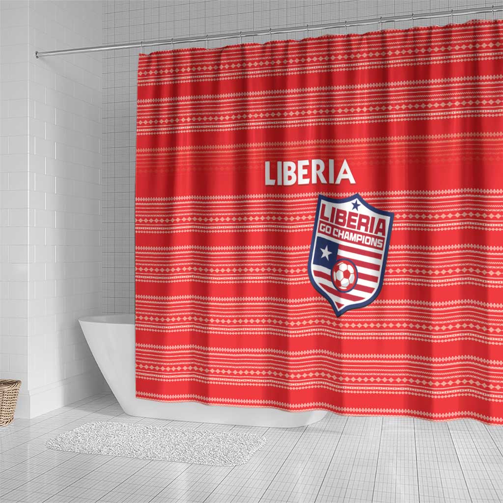 Liberia Football Shower Curtain Women Red Jersey - Wonder Print Shop