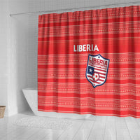 Liberia Football Shower Curtain Women Red Jersey - Wonder Print Shop