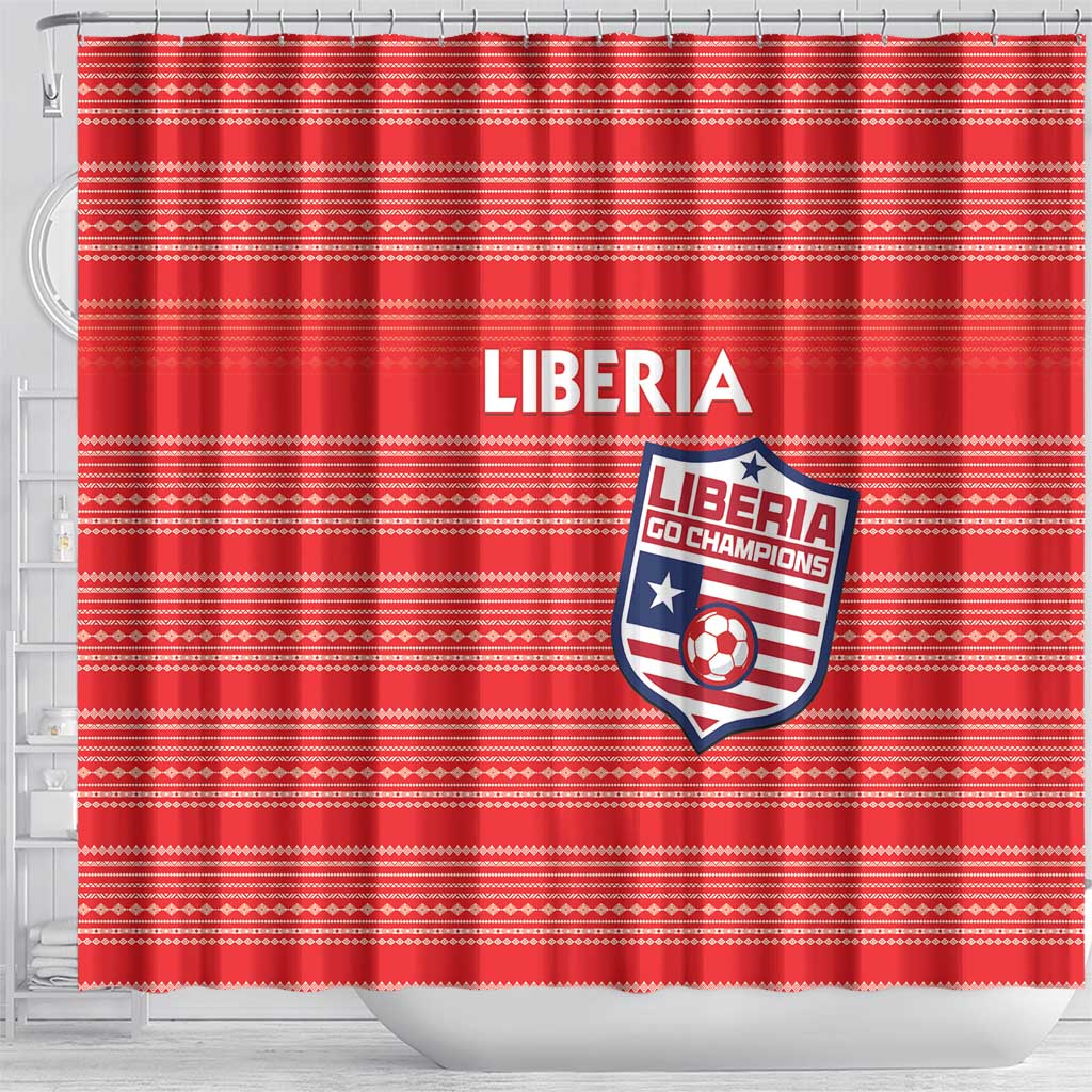 Liberia Football Shower Curtain Women Red Jersey - Wonder Print Shop