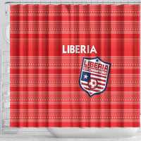 Liberia Football Shower Curtain Women Red Jersey - Wonder Print Shop